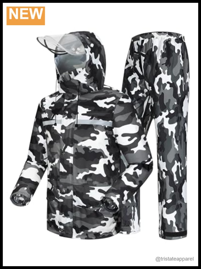 Waterproof Rain Suit Jacket And Pants Reflective Motorcycle Outdoor Work